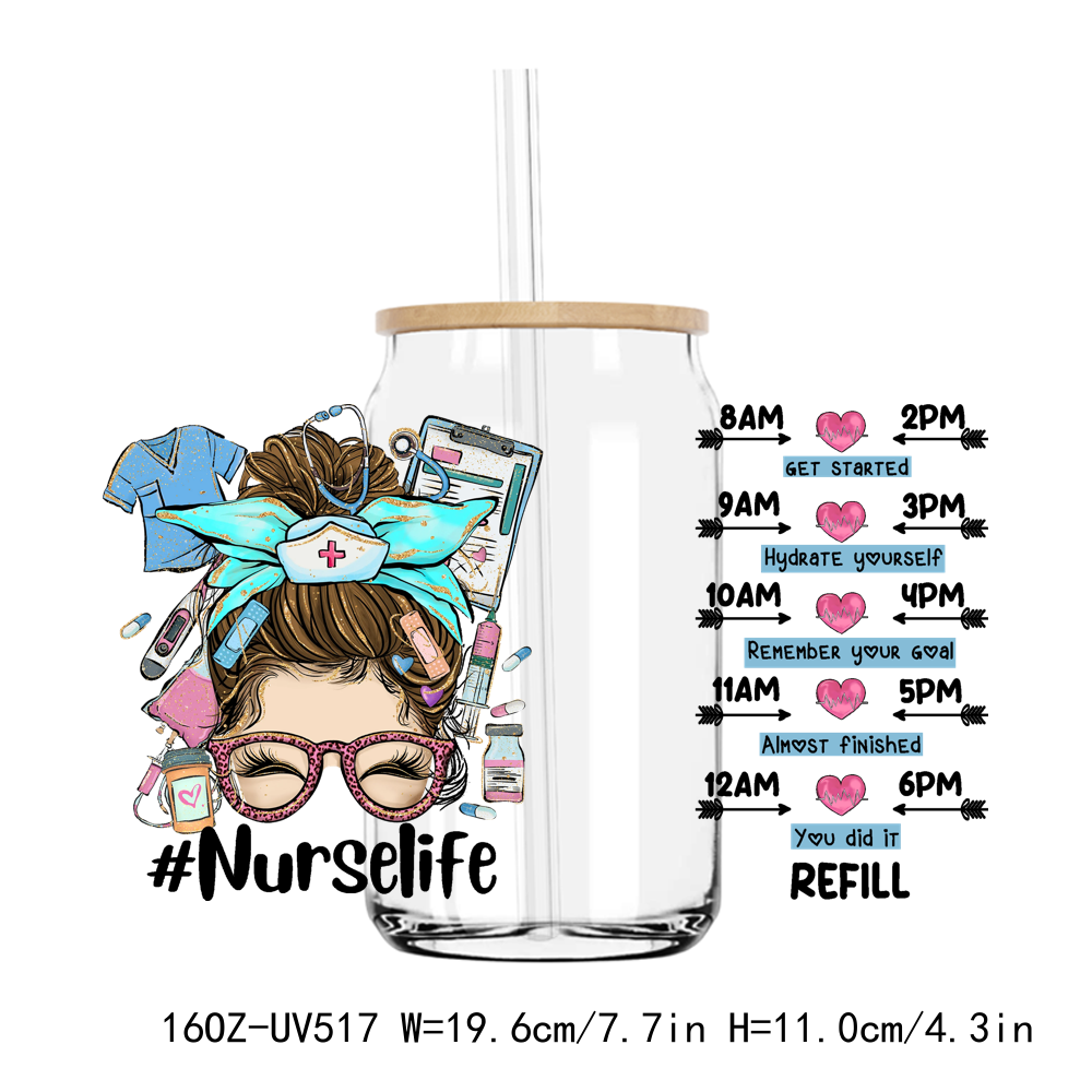 Nurse Fuel Coffee Cup 16OZ UV DTF Stickers Wrap