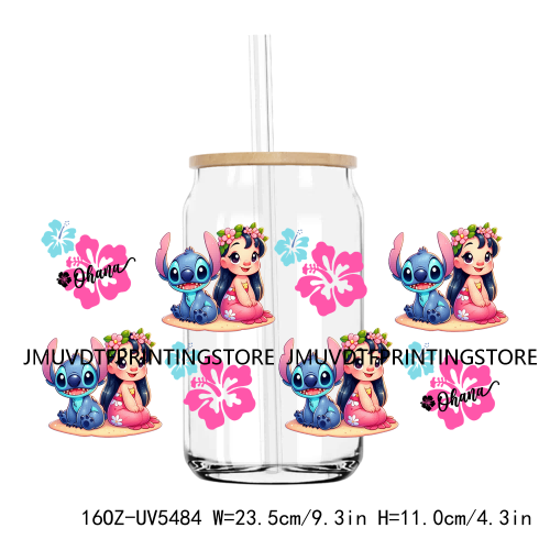 Girl Power Cartoon Best Friends UV DTF Sticker For 16OZ Libbey Glass Cup Can Wrap Transfer Stickers Custom DIY Logo Hello Spring