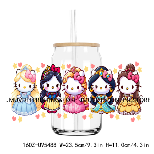 Girl Power Cartoon Best Friends UV DTF Sticker For 16OZ Libbey Glass Cup Can Wrap Transfer Stickers Custom DIY Logo Hello Spring