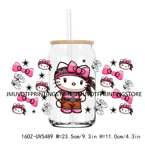 Mexico Autism Puzzle Cartoon Cat 16OZ UV DTF Cup Wrap Transfer Sticker Custom Label Durable Waterproof Logo For Libbey Glass Can