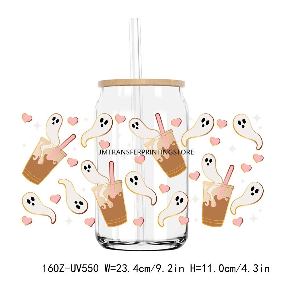 Halloween Coffee Cup 16OZ UV DTF Wrap Sticker