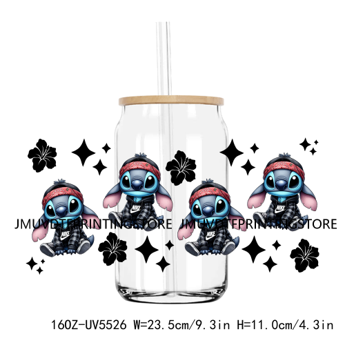 Mexico Autism Puzzle Cartoon Cat 16OZ UV DTF Cup Wrap Transfer Sticker Custom Label Durable Waterproof Logo For Libbey Glass Can