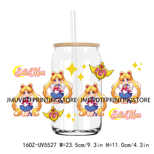 Mexico Autism Puzzle Cartoon Cat 16OZ UV DTF Cup Wrap Transfer Sticker Custom Label Durable Waterproof Logo For Libbey Glass Can