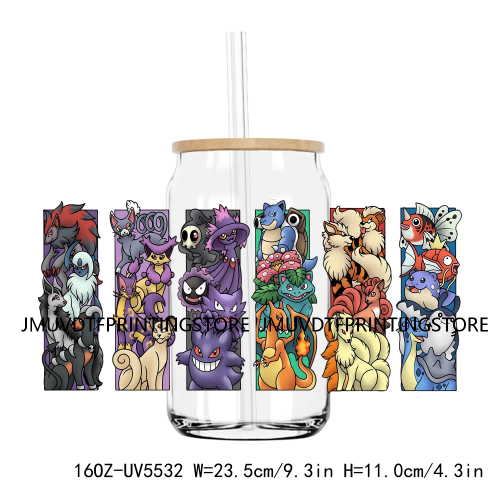 Girl Power Cartoon Best Friends UV DTF Sticker For 16OZ Libbey Glass Cup Can Wrap Transfer Stickers Custom DIY Logo Hello Spring