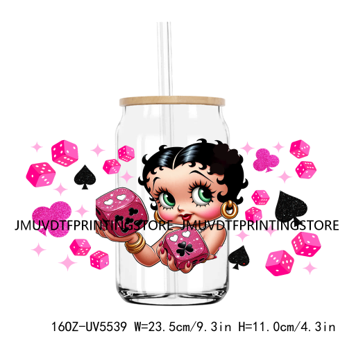 Girl Power Cartoon Best Friends UV DTF Sticker For 16OZ Libbey Glass Cup Can Wrap Transfer Stickers Custom DIY Logo Hello Spring