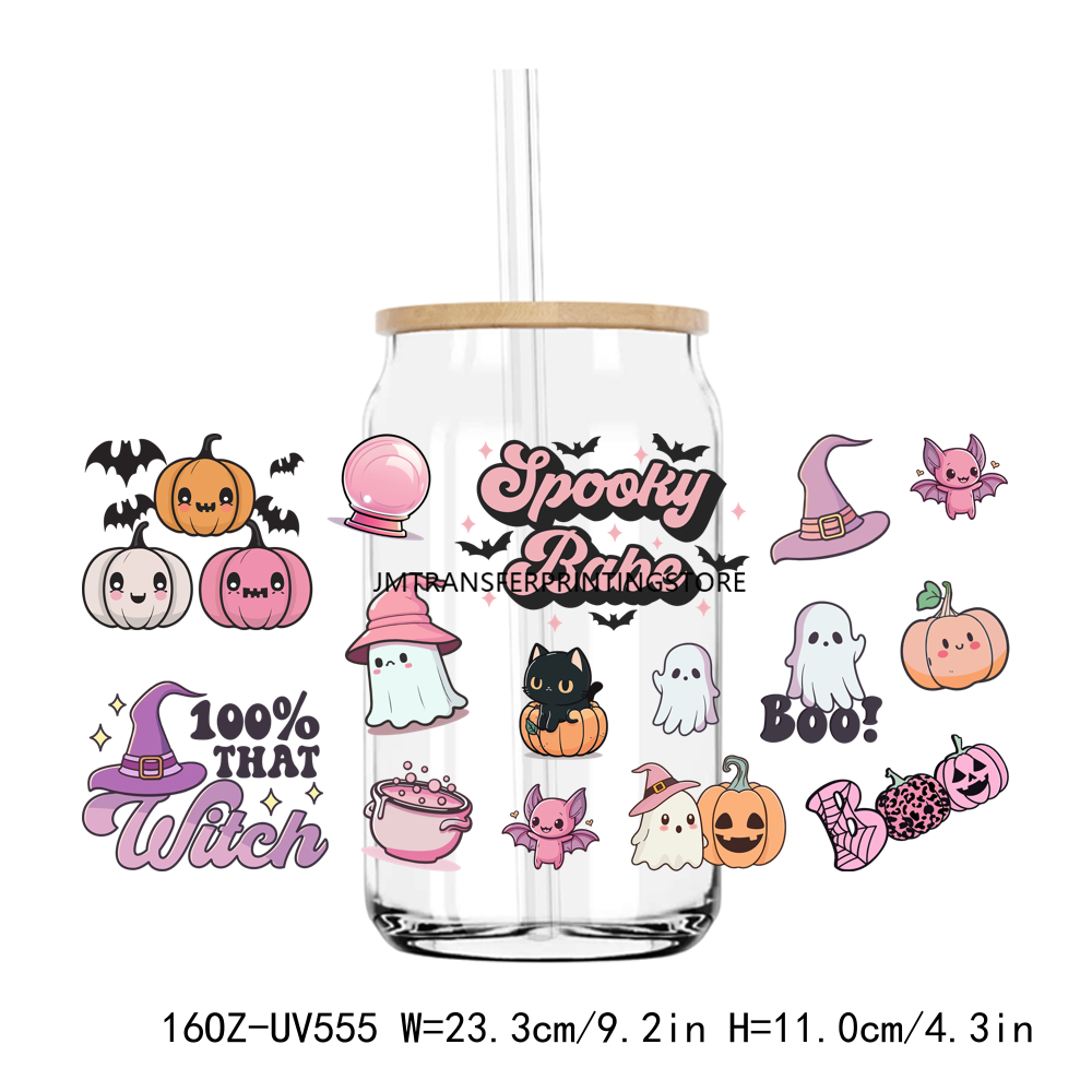 Halloween Coffee Cup 16OZ UV DTF Wrap Sticker