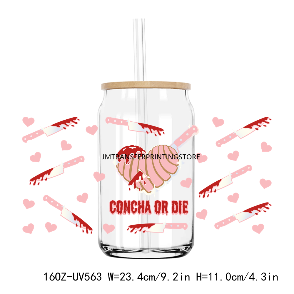 Concha Or Die Cafecito Y Chisme Halloween 16OZ UV DTF Wrap Sticker