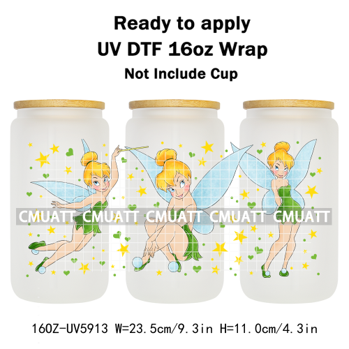 Cartoon Fly 16oz UV DTF Cup Wrap Transfers Stickers DIY Customized Selfadhesive Stickers Waterproof