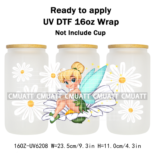 Cartoon Fly 16oz UV DTF Cup Wrap Transfers Stickers DIY Customized Selfadhesive Stickers Waterproof