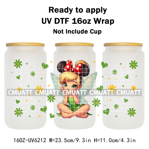 Cartoon Fly 16oz UV DTF Cup Wrap Transfers Stickers DIY Customized Selfadhesive Stickers Waterproof