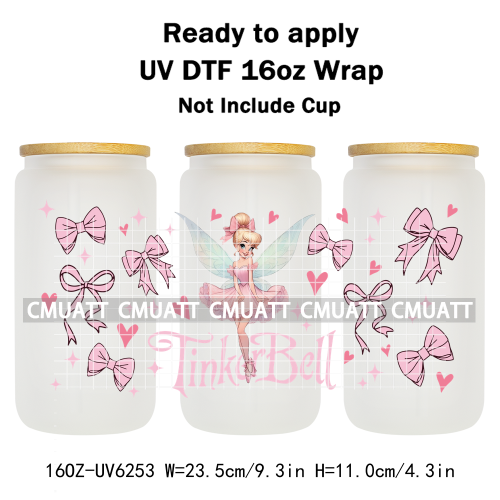 Cartoon Fly 16oz UV DTF Cup Wrap Transfers Stickers DIY Customized Selfadhesive Stickers Waterproof