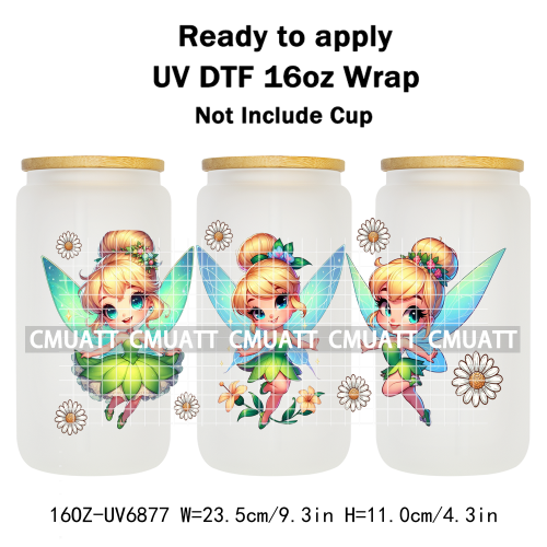 Cartoon Fly 16oz UV DTF Cup Wrap Transfers Stickers DIY Customized Selfadhesive Stickers Waterproof