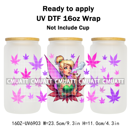 Cartoon Fly 16oz UV DTF Cup Wrap Transfers Stickers DIY Customized Selfadhesive Stickers Waterproof