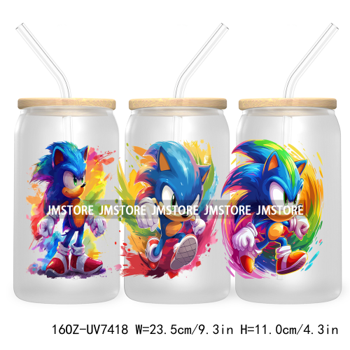 Graffiti Cartoon Bear Friends 16OZ UV DTF Cup Wrap Transfer Stickers Custom Labels Durable Waterproof Logo For Libbey Glass Can