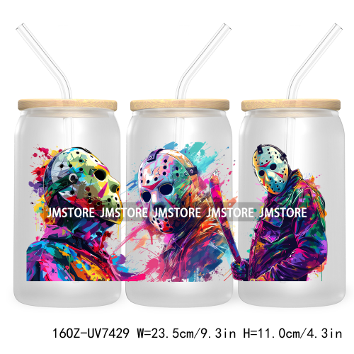 Graffiti Cartoon Bear Friends 16OZ UV DTF Cup Wrap Transfer Stickers Custom Labels Durable Waterproof Logo For Libbey Glass Can