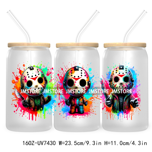 Graffiti Cartoon Bear Friends 16OZ UV DTF Cup Wrap Transfer Stickers Custom Labels Durable Waterproof Logo For Libbey Glass Can