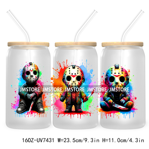 Graffiti Cartoon Bear Friends 16OZ UV DTF Cup Wrap Transfer Stickers Custom Labels Durable Waterproof Logo For Libbey Glass Can