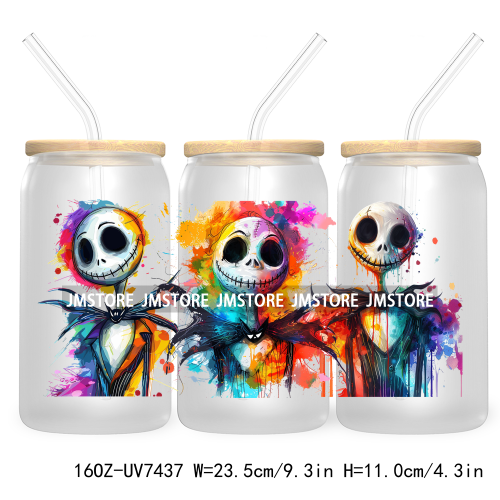 Graffiti Cartoon Bear Friends 16OZ UV DTF Cup Wrap Transfer Stickers Custom Labels Durable Waterproof Logo For Libbey Glass Can