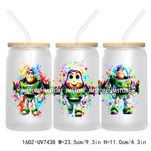 Graffiti Cartoon Bear Friends 16OZ UV DTF Cup Wrap Transfer Stickers Custom Labels Durable Waterproof Logo For Libbey Glass Can