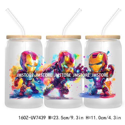 Graffiti Cartoon Bear Friends 16OZ UV DTF Cup Wrap Transfer Stickers Custom Labels Durable Waterproof Logo For Libbey Glass Can