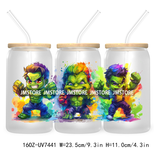 Graffiti Cartoon Bear Friends 16OZ UV DTF Cup Wrap Transfer Stickers Custom Labels Durable Waterproof Logo For Libbey Glass Can