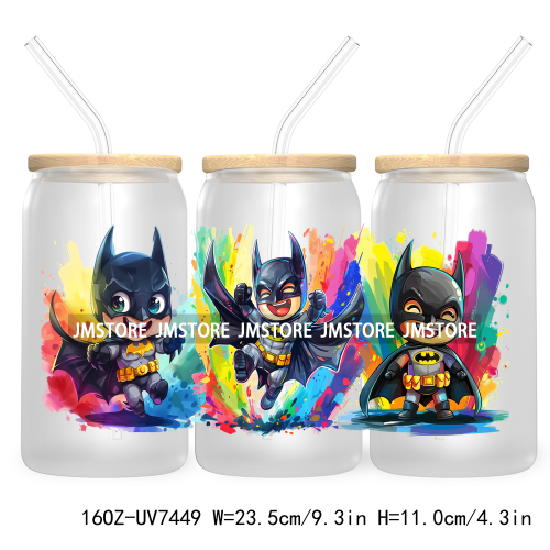 Graffiti Cartoon Bear Friends 16OZ UV DTF Cup Wrap Transfer Stickers Custom Labels Durable Waterproof Logo For Libbey Glass Can