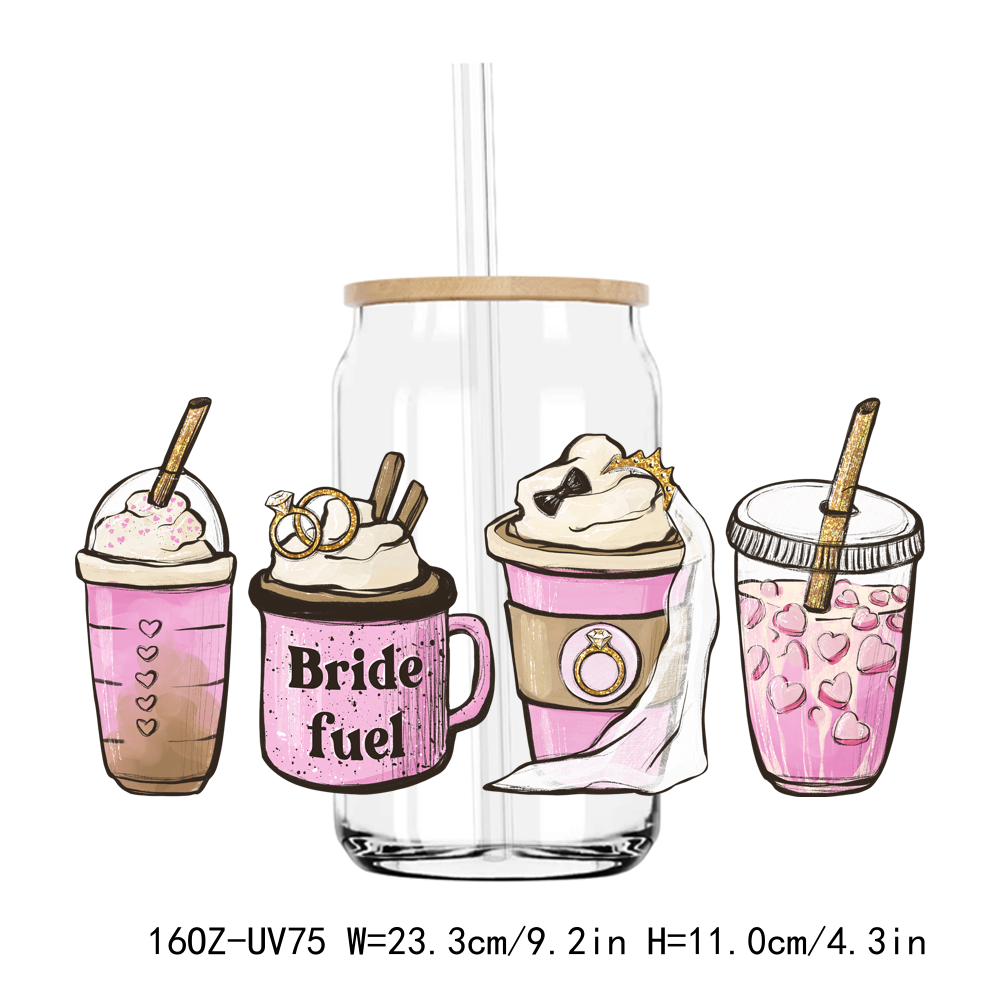 Coffee Cup Fuel 16OZ UV DTF Wrap Sticker