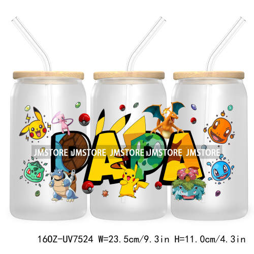 Cartoon Anime Character 16OZ UV DTF Cup Wrap Transfer Stickers Custom Label Durable Waterproof Logo For Libbey Glass Can Friends