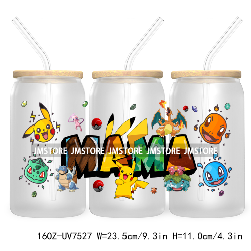 Cartoon Anime Character 16OZ UV DTF Cup Wrap Transfer Stickers Custom Label Durable Waterproof Logo For Libbey Glass Can Friends