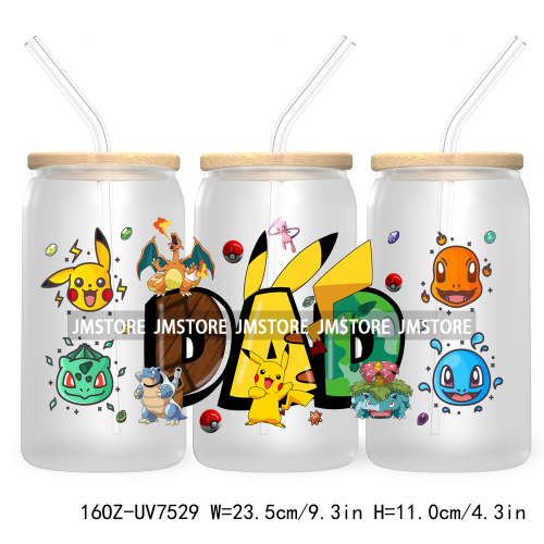 Cartoon Anime Character 16OZ UV DTF Cup Wrap Transfer Stickers Custom Label Durable Waterproof Logo For Libbey Glass Can Friends