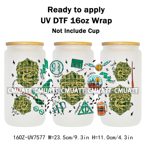 Boyes 16oz UV DTF Cup Wrap Transfers Stickers Adhesive Outdoor Bottles Libbey Glass Customized DIY Craft