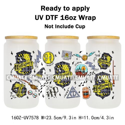 Boyes 16oz UV DTF Cup Wrap Transfers Stickers Adhesive Outdoor Bottles Libbey Glass Customized DIY Craft