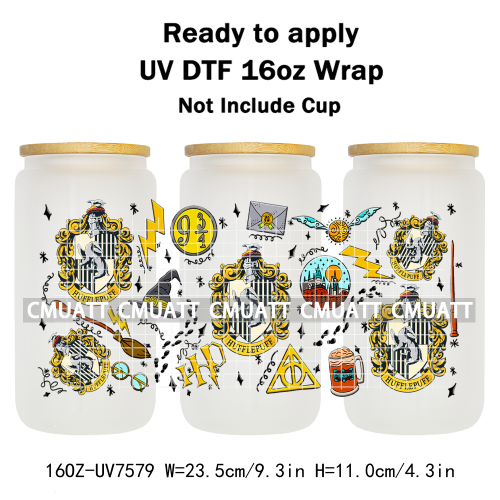 Boyes 16oz UV DTF Cup Wrap Transfers Stickers Adhesive Outdoor Bottles Libbey Glass Customized DIY Craft