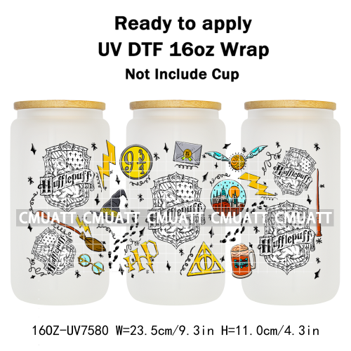 Boyes 16oz UV DTF Cup Wrap Transfers Stickers Adhesive Outdoor Bottles Libbey Glass Customized DIY Craft
