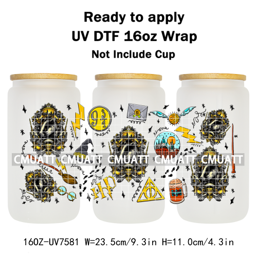 Boyes 16oz UV DTF Cup Wrap Transfers Stickers Adhesive Outdoor Bottles Libbey Glass Customized DIY Craft