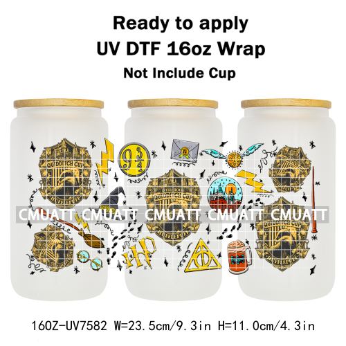 Boyes 16oz UV DTF Cup Wrap Transfers Stickers Adhesive Outdoor Bottles Libbey Glass Customized DIY Craft