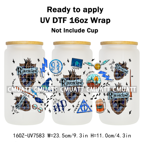 Boyes 16oz UV DTF Cup Wrap Transfers Stickers Adhesive Outdoor Bottles Libbey Glass Customized DIY Craft