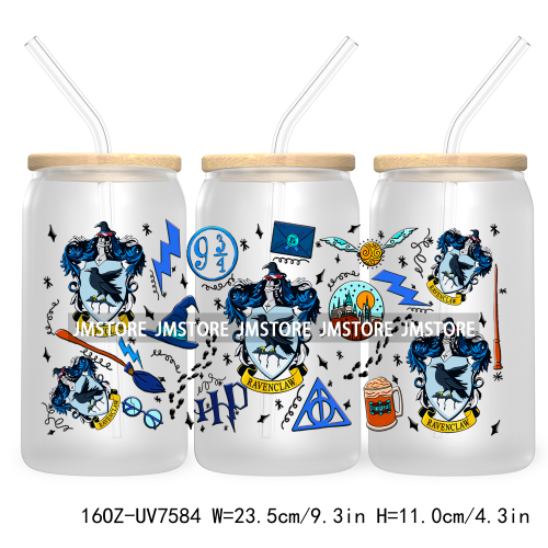 Cartoon Magic School 16OZ UV DTF Cup Wrap Transfers Stickers Custom Labels Waterproof Logo For Libbey Glass Can Wizard Character