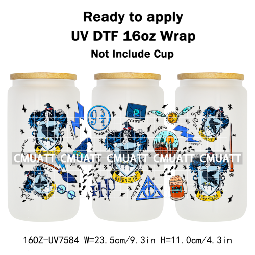 Boyes 16oz UV DTF Cup Wrap Transfers Stickers Adhesive Outdoor Bottles Libbey Glass Customized DIY Craft