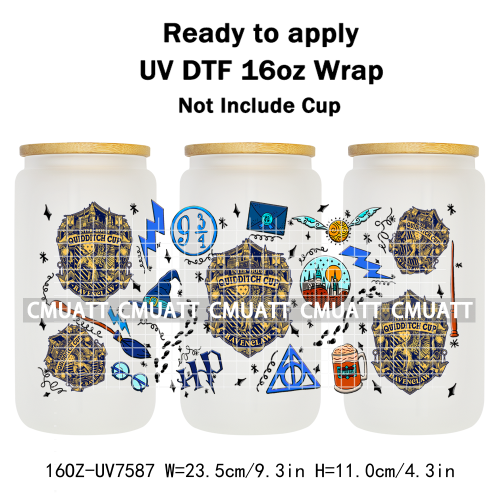 Boyes 16oz UV DTF Cup Wrap Transfers Stickers Adhesive Outdoor Bottles Libbey Glass Customized DIY Craft