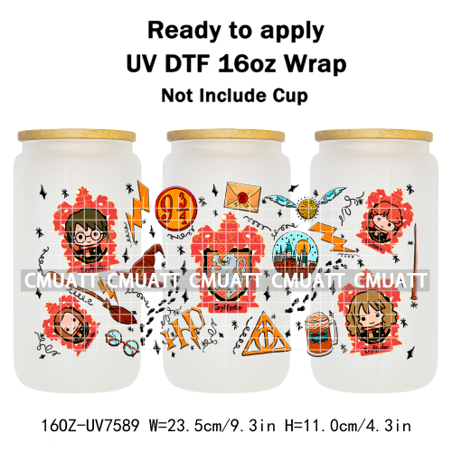 Boyes 16oz UV DTF Cup Wrap Transfers Stickers Adhesive Outdoor Bottles Libbey Glass Customized DIY Craft