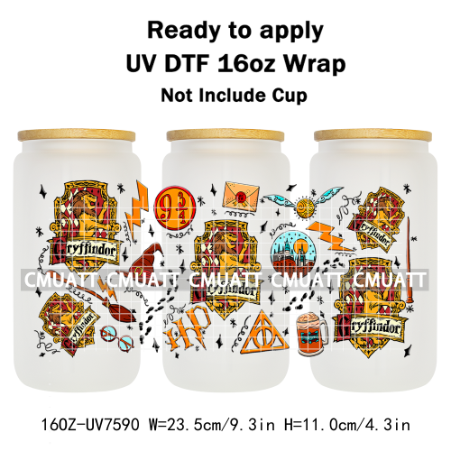 Boyes 16oz UV DTF Cup Wrap Transfers Stickers Adhesive Outdoor Bottles Libbey Glass Customized DIY Craft