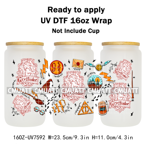 Boyes 16oz UV DTF Cup Wrap Transfers Stickers Adhesive Outdoor Bottles Libbey Glass Customized DIY Craft