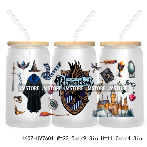 Cartoon Magic School 16OZ UV DTF Cup Wrap Transfers Stickers Custom Labels Waterproof Logo For Libbey Glass Can Wizard Character