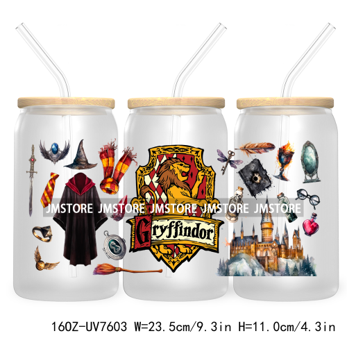 Cartoon Magic School 16OZ UV DTF Cup Wrap Transfers Stickers Custom Labels Waterproof Logo For Libbey Glass Can Wizard Character