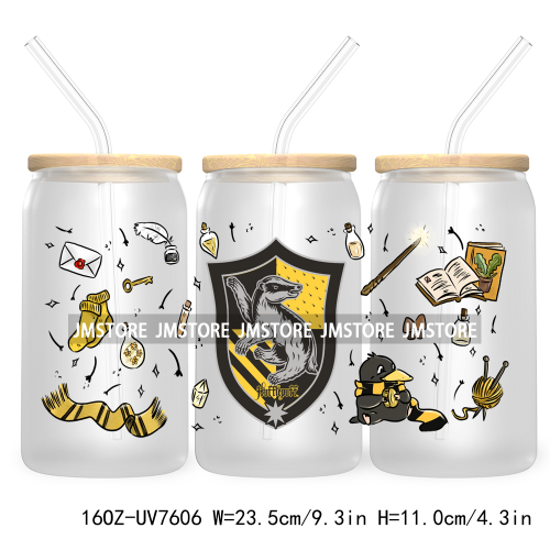 Cartoon Magic School 16OZ UV DTF Cup Wrap Transfers Stickers Custom Labels Waterproof Logo For Libbey Glass Can Wizard Character