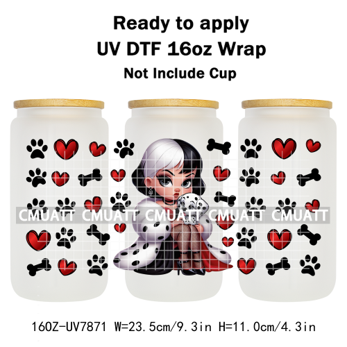 Witch 16oz UV DTF Cup Wrap Transfers Stickers Libbey Glass Mugs Can Beer DIY Customized Selfadhesive Stickers