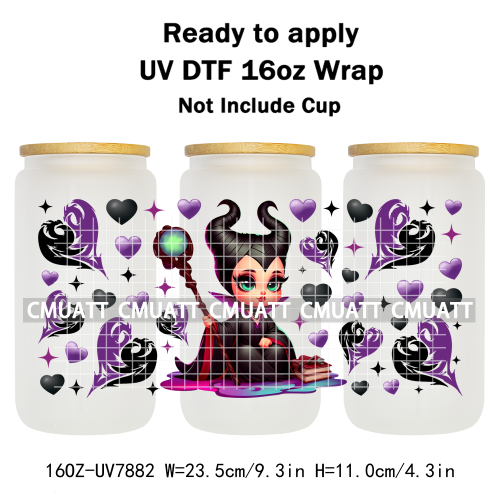 Witch 16oz UV DTF Cup Wrap Transfers Stickers Libbey Glass Mugs Can Beer DIY Customized Selfadhesive Stickers