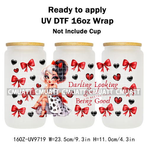 Witch 16oz UV DTF Cup Wrap Transfers Stickers Libbey Glass Mugs Can Beer DIY Customized Selfadhesive Stickers