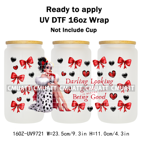 Witch 16oz UV DTF Cup Wrap Transfers Stickers Libbey Glass Mugs Can Beer DIY Customized Selfadhesive Stickers